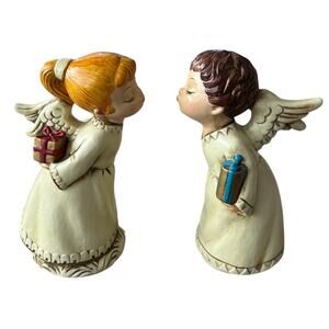 Vintage Kissing Angels 10” Japan Musical Holding Christmas Gifts Whimsical